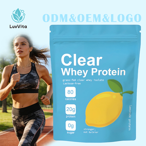 ODM OEM LuvVita Proteína de Suero de Leche Aislada Transparente Sabor Limonada 20g Proteína 0 Azúcar <span class=keywords><strong>Sin</strong></span> <span class=keywords><strong>Lactosa</strong></span> de Animales Alimentados con Pasto Apoya el Desarrollo Muscular - Product Image 1