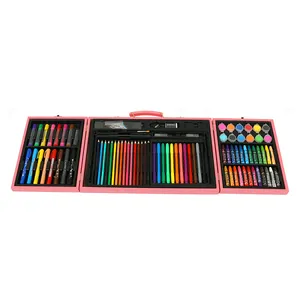 New Wooden Case School Stationery Set Water Color Pen Color Pencils for Children Birthday Gift Kids Coloring Drawing Art Sets