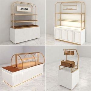 LED-Lit Bread <b>Display</b> <b>Cabinet</b> with Custom Logo for Bakery and Coffee Shop Furniture Featuring <b>Display</b> Rack - Product Image 6