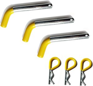 Goupille et clip de remorque jaunes avec revêtement en caoutchouc - Product Image 1