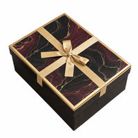 Boîte cadeau en marbre bordeaux personnalisée, emballage de luxe avec ruban pour produits de vente au détail, présentation en gros, marques privées