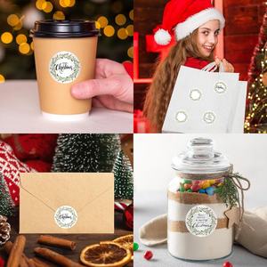 Etiquetas térmicas directas de Navidad personalizadas, pegatinas de Navidad, calcomanías de impresora de muérdago de bayas de acebo para vela de invierno, etiqueta de nombre, diseño de logotipo - Product Image 6