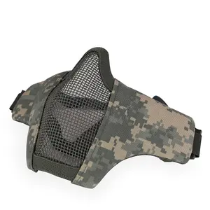 ActionUnion taktische Stahl-Gittermasken für schnellen Helm - Schutzkleidung Stürmer Tarnhalbgesichtsmaske für CS-Spiel Halloween-Maske