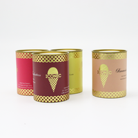 Tubo de Papel Kraft Recubierto para Contacto con Alimentos, Caja Cilíndrica de Papel para Helado, Logotipo Personalizado, Embalaje de Cartón para Regalos al por Mayor