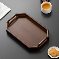 Plateau alimentaire décoratif en bois, plateau de service aux coins arrondis pour la maison, le café, le restaurant, l'hôtellerie