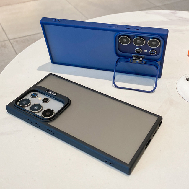 2 in 1 Soft Mobile Phone Case With Camera Stand for Samsung A55 A73 A54 A33 A13 A35 S22 S23 S24 Ultra