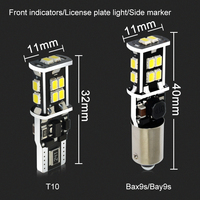 G-view 12V Nuevas Bombillas LED de Aluminio T10 T15 3020 de 5W Extremadamente Brillantes, Sin Errores Canbus, 5000-8000K para Luces de Reversa