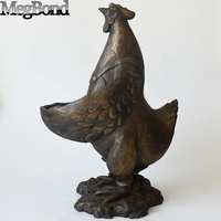 Sculpture en polystone bronze antique, bain et mangeoire pour oiseaux, autoportante, résistante à l'eau, pour oiseaux sauvages de jardin