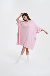 Bamboo Oversize Sleep Tee's Shirts Night Tee Shirts Oversized Nightgowns Cute Nightdress Girls Sleepwears Women's Sleepwear