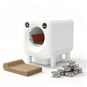Litière pour chat Dardos 65L la plus vendue, entièrement fermée, autonettoyante, silencieuse, durable, rectangulaire, pour animaux domestiques - Product Image 1