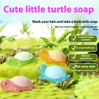 Savon Petite Tortue Fait à la Main pour Blanchir les Huiles Essentielles de Mini Barre de Bain à Base de Plantes avec Lait Papaye Citron pour Hôtels Spas