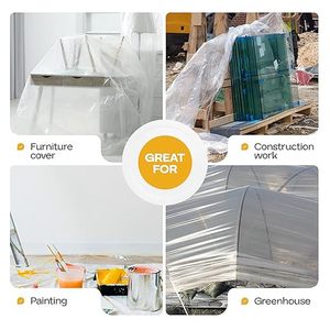 Película Protectora de Polietileno para Pintores, 4x25m, Película Temporal para Protección de Suelos, Protección de Superficies - Product Image 5