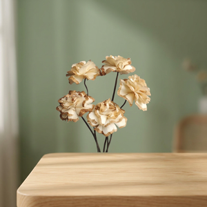 Flores y Plantas Decorativas Blancas Ecológicas de Madera Sola de 5 cm para Interiores, Bodas, Regalos, Producto a Granel, 100 Unidades MOQ - Product Image 2
