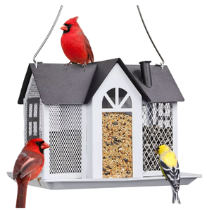 Mangeoire à oiseaux écologique en vente chaude, mangeoire créative en métal pour jardin, mangeoire pour colibris et écureuils, décoration suspendue d'extérieur, vente en gros - Product Image 6