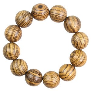 Tiger Skin Sandalwood 20mm <b>Bracelet</b> Single Loop Men's Jewelry Natural Wood Pattern Everyday Wear - Product Image 5