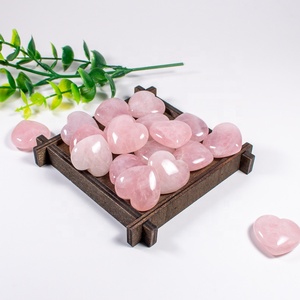 Wholesale 25mm Natural Rose Quartz Heart Crystal Healing Stone Chakra Energy Reiki Meditation Jewelry Making Craft Supplies