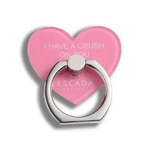 Pretty Girl Promotional Gift Pink Heart Shape Custom Metal Phone Ring Holder