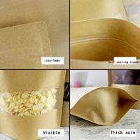Op maat gedrukte staande pouch tas met rits, mat venster, vochtbestendig, BOPP PET AL PE, voor noten en fruit snacks verpakking, met embossing