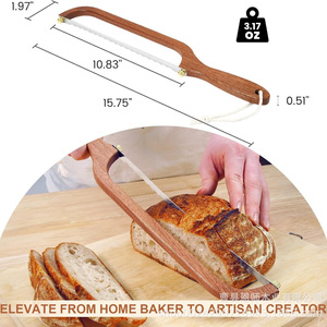 Acacia Wood <b>Bread</b> <b>Knife</b> 12 In Stainless Steel Blade For Baking Pastry Household Use - Product Image 2
