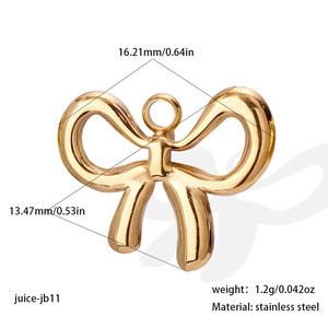 Custom DIY Luxury14k 18k Gold Plated 316L Stainless Steel <b>Bow</b> Charms for Jewelry Necklace Bracelet Bulk Jewelry Making - Product Image 6