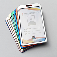 Porte-badge vertical en alliage d'aluminium, étui pour carte d'identité, porte-carte de travail en métal, fournitures de bureau