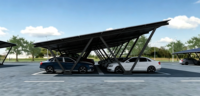 HBGenix X-03 Système solaire pour carport de caravane à structure en acier, design moderne, installation facile, durée de vie de 20 à 25 ans, ouvert