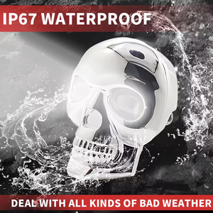 Faro LED de calavera para motocicleta de 3 pulgadas y 40W, foco externo de doble color 6000K-6500K, bombilla H4 de 6000 lúmenes, ajuste universal - Product Image 2