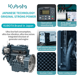 Kubota 6kw/7.5kva Màu Xanh Lá Cây Môi Trường Năng Lượng Đảm Bảo Chất Lượng Nhà Máy Bán Hàng Trực Tiếp Mở Khung Máy Phát Điện Diesel Kj308 D1105 - Product Image 6