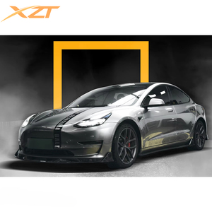 Kit aérodynamique aspect carbone, diffuseur arrière, lèvre avant avec éclairage pour <span class=keywords><strong>Tesla</strong></span> <span class=keywords><strong>Model</strong></span> <span class=keywords><strong>3</strong></span> 2018-2023 - Product Image 4