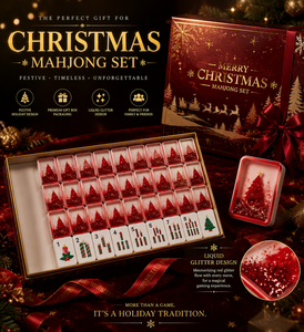 2026 New Custom Christmas Holiday American Mahjong <strong>Set</strong> 160 <strong>Pieces</strong>, Premium Red Liquid Flowing Glitter Sand Acrylic Mahjong Tiles - Product Image 2