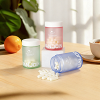 Bouteille en verre transparente de 150 ml pour capsules de compléments alimentaires, design givré avec pulvérisation de couleur, bouchon à vis sécurité enfant, personnalisation disponible