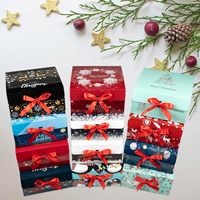 Boîtes cadeaux de Noël avec couvercles, boîte cadeau et ruban rouge, motif de Noël, petites boîtes cadeaux pour cadeaux de Noël