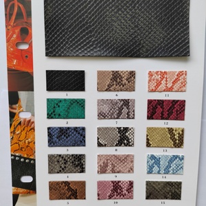 2023 New Design Snakeskin Printed <strong>PU</strong> Vinyl <strong>Leather</strong> Sheet for Handbags Shoes Crafts - Product Image 6