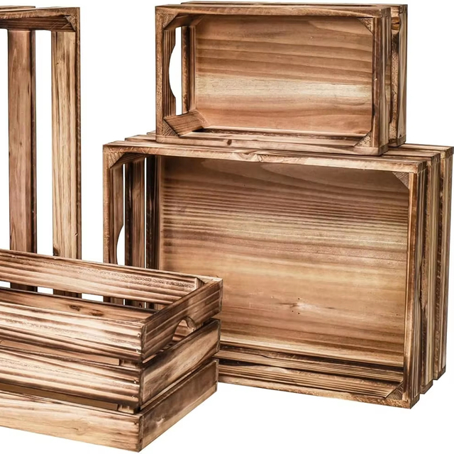 Farmhouse Wooden Crates Rustic Wood Crates Distressed Wood Crates Vintage Wooden Crates Shabby Chic Wooden Crates
