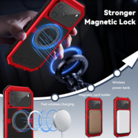 Nouvelle coque de protection en aluminium certifiée IP68 avec support magnétique rotatif à 360 degrés et charge sans fil pour 17 Pro Max 2025