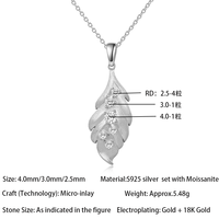 Kalung Perak S925 Berlapis Artisan dengan Liontin Daun Moissanite Bulat, Perhiasan Terinspirasi Alam yang Delikat untuk Wanita, Cocok untuk Sehari-hari dan Hari Jadi