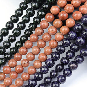 Groothandel Ronde Gepolijst Blauw, Rood, Groen Goudsteen Kralen, Helende Zandsteen Kralen Voor Diy Armbanden, 4/6/8/10/12Mm, 36Cm Streng - Product Image 6