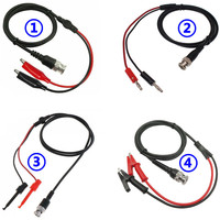 Câble de test BNC vers double fiche banane 4 mm avec pinces crocodiles rouge et noir, sonde d'oscilloscope, Chine