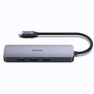 Benfei <span class=keywords><strong>Usb</strong></span> <span class=keywords><strong>C</strong></span> <span class=keywords><strong>Hub</strong></span> 6-In-1 Met Voor 2.1 (4K 60Hz) Gigabit <span class=keywords><strong>Ethernet</strong></span> 100W <span class=keywords><strong>Power</strong></span> <span class=keywords><strong>Delivery</strong></span> 3 * <span class=keywords><strong>Usb</strong></span> 3.0 Aluminiumlegering Op Voorraad - Product Image 2