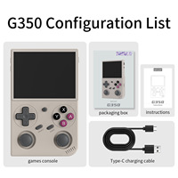 Konsol Game Retro genggam portabel G350 asli, konsol Game Retro genggam portabel 3.5 inci layar IPS sol Konsole Retro Juegos 64G 128GB