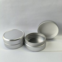 Pots en aluminium fins et vides pour crème, couleur argent brillant / Pots métalliques pour crème visage, poudre cosmétique, conteneurs
