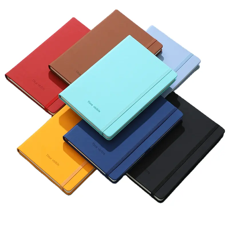 High quality promotion embossed logo Pu leather notebook business gift A5 B5 notebook for wholesale