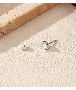 Minimalism S925 Sterling Silver Classic Round vvs1 Moissanite Small Ear Studs Heart Screw Stud <b>Earrings</b> for Women <b>Fine</b> Jewelry - Product Image 5