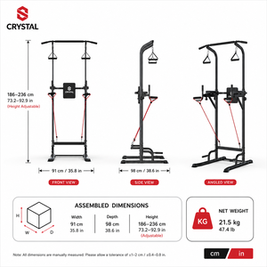 อุปกรณ์ออกกำลังกายแบบดึงข้อศอก SJ81 Power Tower พร้อมสายรัดต้านทานปรับได้ สำหรับใช้ในบ้าน - Product Image 3
