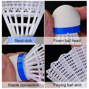 Volant de <span class=keywords><strong>badminton</strong></span> en nylon, plume et mousse avec tête en liège, durable et économique, pour l'entraînement scolaire et sportif des étudiants, vente en gros - Product Image 3