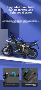 Voiture électrique de course pour enfants de 3 à 6 ans, 120 cm, double siège, charge en 8 heures, conduite autonome, moto télécommandée - Product Image 6