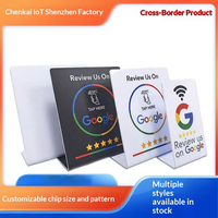 Carte de table NFC en PVC transfrontalière, pliable, avec fonction Tap-to-connect, compatible NTAG, pour carte Google, carte d'avis style Instagram et commande