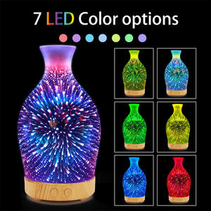 Difusor de Aroma de Vidrio 3D Luminoso con Patrón de Fuegos Artificiales Coloridos, Humidificador con Luz LED para el Hogar, 100 ml, Tipo Niebla Eléctrica - Product Image 2