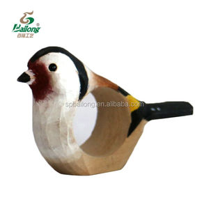 Talla de madera Decoración rústica Artesanía Juegos de regalo hechos a mano Servilletero de madera decorativo en forma de pájaro - Product Image 6
