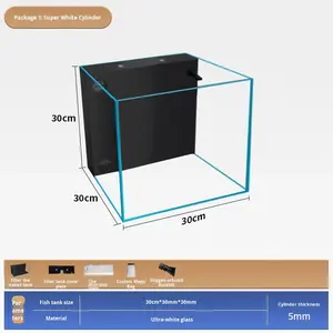 Groothandel Rechthoekig 20 Gallon Ultra Helder Glazen <span class=keywords><strong>Aquarium</strong></span> Bureauvisbak Geïntegreerd Achterfilter Modern Zoutwater Design <span class=keywords><strong>Water</strong></span> - Product Image 6